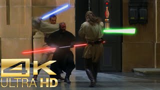 Obi Wan amp Qui Gon vs Darth Maul 4k UltraHD  Star Wars The Phantom Menace Fight Scene 12 [upl. by Missy344]