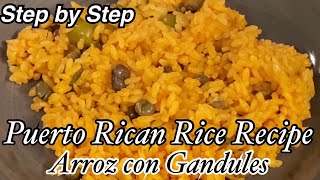 How To Make Puerto Rican RiceArroz con Gandules Step by Step Easy [upl. by Adrahc]