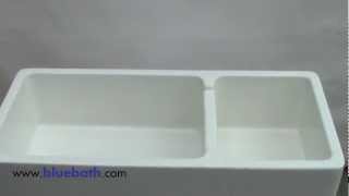 Double Bowl Fireclay Kitchen Sink AB4019 by Alfi Brand For Sale At Bluebathcom [upl. by Mehcanem78]