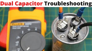 HVAC How To Check a DUAL CAPACITOR With A Multimeter HVAC Training  Dual Run Capacitor SAFELY [upl. by Ulla]