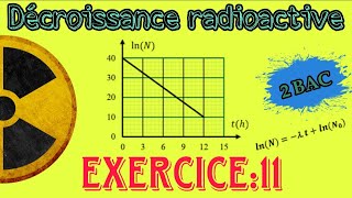 Exercice 11  le courbe de LnNft  Décroissance radioactive ☢️  Nucléaire  2 BAC BIOF [upl. by Riggall]