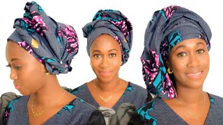 Tuto Foulard nigerian vs Moussor sénégalaise wax  Ankara turban tutorial [upl. by Lenaj]