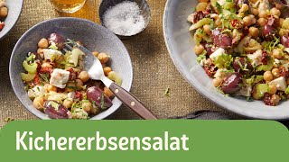 Schneller Kichererbsensalat mit Feta – der perfekte Salat zum Grillen 🥗  REWE Deine Küche [upl. by Graubert]