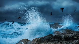 Sleep to Big Ocean Waves Crashing  Stormy White Noise Water Sounds 10 Hours [upl. by Acinorej]