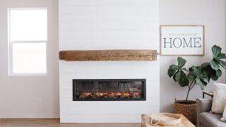 DIY Shiplap Electric Fireplace Build with Mantel  HGG Home Series [upl. by Ynnam456]