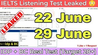 22 June 29 June 2024 IELTS Listening Test with Answers  Hard IELTS Listening Test 2024  IDP  BC [upl. by Adikam996]