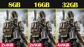 8GB vs 16GB vs 32GB RAM The Division 2  i7 8700K  1080p [upl. by Sunev]