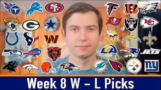 The Best Rookie QB Battle Ever  NFL Week 8 WinLoss Picks [upl. by Kip]