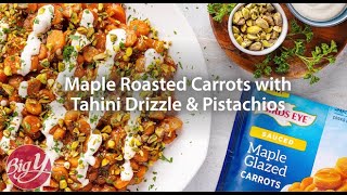 Maple Roasted Carrots with Tahini Drizzle amp Pistachios Recipe [upl. by Mansur]