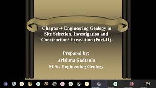 Chap 4 Engineering geology in site selection  Engineering Geology II  4 sem BCE  Lec2 [upl. by Zaneta]