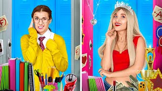 POPULAR VS NERD AT SCHOOL  Cool Tricks And Hacks Funny Situation by 123GO SCHOOL [upl. by Watts]