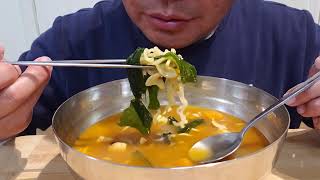 spicy wakame seaweed ramen 매운 미역 라면 spicy wakame seaweed noodles eating show 먹방 [upl. by Bough]