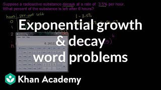 Exponential growth and decay word problems  Algebra II  Khan Academy [upl. by Ramyaj]