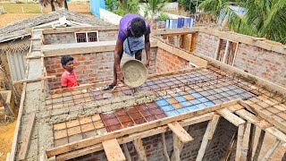 Lintel Belt Concrete2BHk House Lintel Beam and Loft Reinforcement ConcreteLintel Construction [upl. by Nanice]