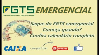 Saque do FGTS emergencial começa quando Confira calendário completo [upl. by Rosena130]