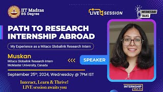 Path to Research Internship Abroad  My Experience as a Mitacs Globalink Research Intern [upl. by Adialeda]