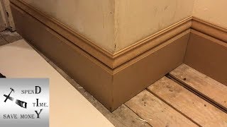 How to cut an external mitre  outside corner on skirting boards  baseboards [upl. by Doownelg]