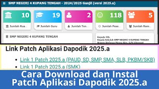 Cara Downlaod dan Instal Patch Aplikasi Dapodik 2025a  Dapodik [upl. by Sirtemed]