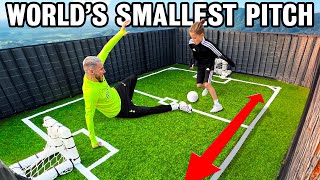 WE BUILT THE WORLDS SMALLEST FOOTBALL PITCH 🤯🔥 [upl. by Arretak]