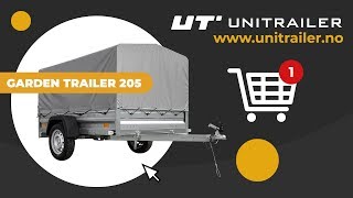 Tilhenger 200x205 UNITRAILER Garden Trailer 205 med kapell 750 KG [upl. by Akirej748]