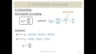 mechanica  gemiddelde versnelling en ogenblikkelijke versnelling [upl. by Maddis]