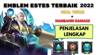 CARA SETTING EMBLEM ESTES TERBAIK 2022 DI MOBILE LEGENDSFULL HEALING DENGAN EMBLEM TANK DAN SUPPORT [upl. by Fedirko]