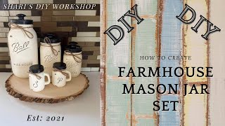 Farmhouse decor Mason Jar Kitchen Canister SetDIY Crafts Sharis DIY Workshop [upl. by Lerret]