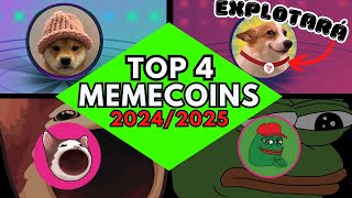 ESTAS 4 MEMECOINS HARÁN MILLONARIOS EN 2024  ¿PEPE A 1 WIF NO TIENE TECHO [upl. by Lleze]