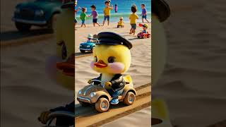 A Cute Duck Builds A Car Out Of Sand🐥😭shorts cuteduck [upl. by Ayamat4]