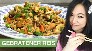 REZEPT gebratener Reis mit Hühnchen  chinesisch kochen [upl. by Yasmine447]