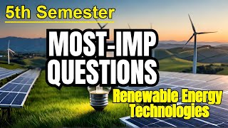 renewable energy technologies important questions important questions renewable energy technologies [upl. by Laaspere936]