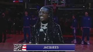 Jacquees Performs National Anthem At Lakers Game 2021💜💛 [upl. by Dieter]