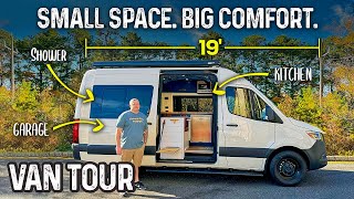 VAN TOUR  Short Sprinter Camper Van Camper Conversion With Shower [upl. by Nage]