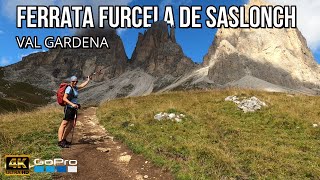 NUOVA FERRATA FORCELLA SASSOLUNGO Furcela de Saslonch [upl. by Hollah]