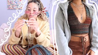 I’m sick so lets crochet a cute Autumn top in bed [upl. by Noraf]