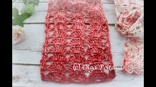 How to Crochet Lacy Scarf with Treble Stitches Crochet Video Tutorial [upl. by Jablon]