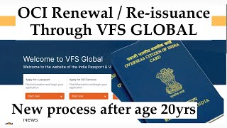 New RENEW OCI through VFS Global  Latest OCI Renewal Process [upl. by Neevan]