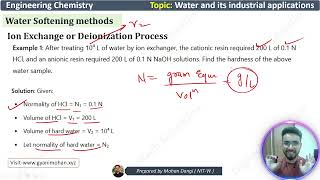 Water treatment  ion exchange process  Engineering chemistry  Deionization process [upl. by Aidil365]