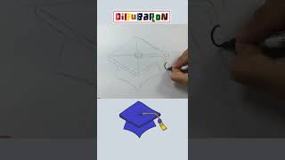 Dibujando un gorro de graduacion  Dibujos faciles [upl. by Barbarese]