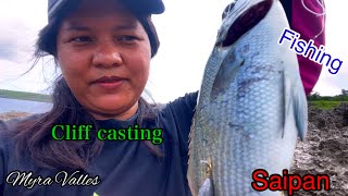 Cliff Casting 4  Fishing  Saipan CNMI USA 🇺🇸 [upl. by Airat]