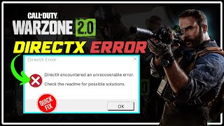 FIX DirectX Encountered An Unrecoverable Error  COD Warzone 20MW2 DIRECTX ERROR FIX [upl. by Warton]