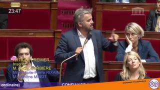 ALEXIS CORBIÈRE DÉPUTÉ FI COUP DE POING À LASSEMBLÉE NATIONALE [upl. by Kcirdla]