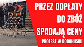 Protest rolników w Dorohusku Przez dopłaty do zbóż spadają ich rynkowe ceny MOCNE KOMENTARZE [upl. by Atinoj]