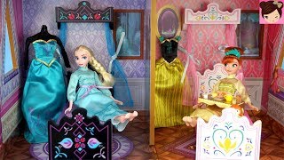 Barbie Elsa amp Anna School Morning Routine  Pink Bath amp Dorm Room [upl. by Hayifas170]