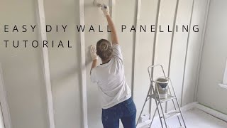 EASY AT HOME DIY WALL PANELLING TUTORIAL FOR A STATEMENT WALL [upl. by Lenz]