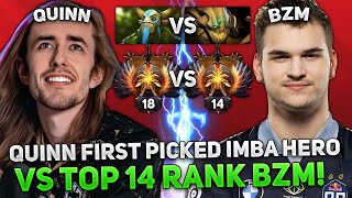 QUINN FIRST PICKED IMBA HERO vs TOP 14 RANK BZM PRO PLAYER WHO WILL WIN [upl. by Sinnek]