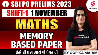 SBI PO Memory Based Paper 2023  SBI PO Pre Maths Analysis 2023 SBI PO Analysis By Gopika Maam [upl. by Adnyleb]