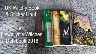 UK Review  Llewellyns Witches Datebook 2018  Other Books amp Witchy Stickers Haul  Unboxing [upl. by Aehtela]