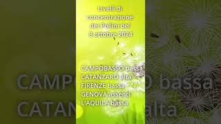 8 ottobre 24 Livelli di concentrazione dei pollini previsti in Italia Short [upl. by Ulund111]