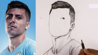 Realistic Portrait Drawing Rodri Man City amp Spain Footballer [upl. by Odnomar]